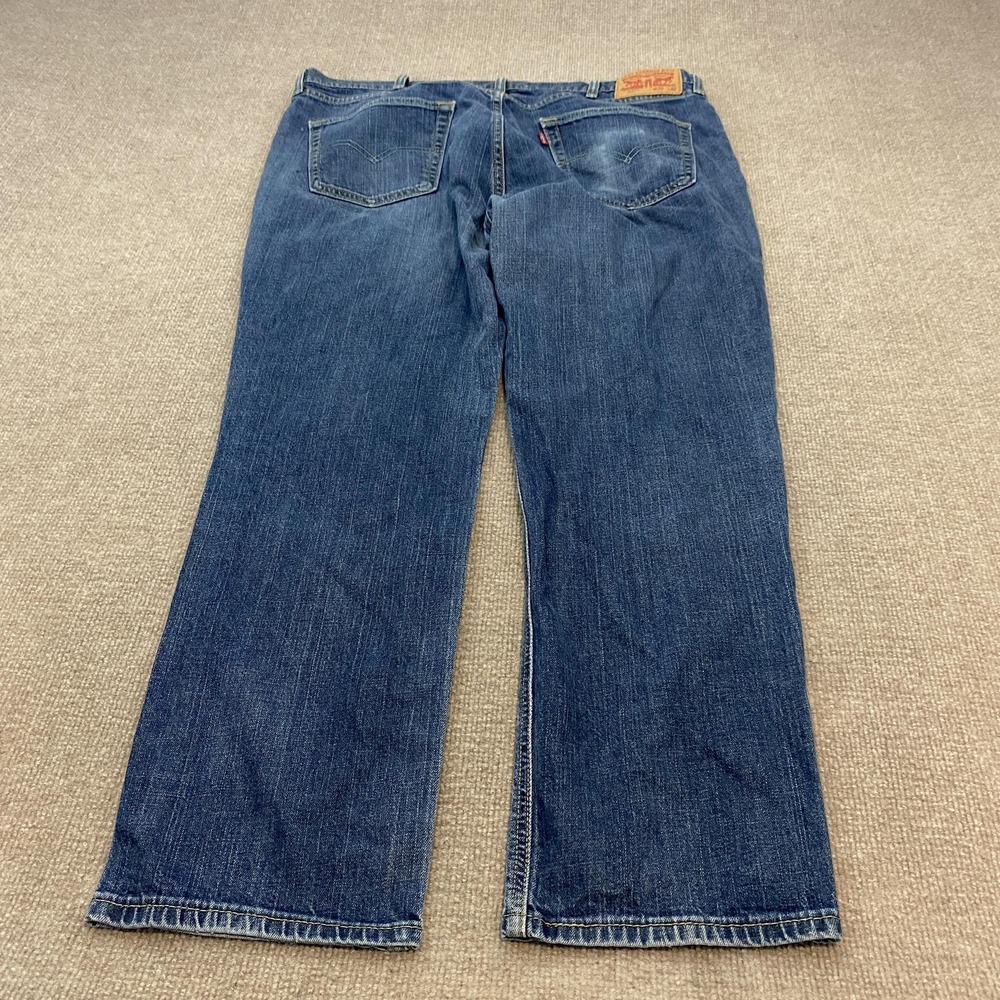 Levis Jeans Mens 40x29 Hemmed Med Wash Relaxed Straight Distressed Denim Pants